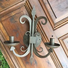 Wandlampe Schmiedeeisen Fackel Lampe Antik rustikal Wandfackel elektrisch