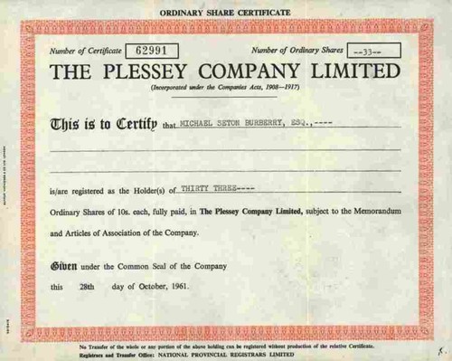 Plessey company limited - company,