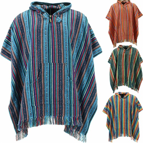 Hippie hoodie poncho - poncho, kurz