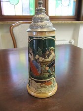  Vintage-Bierkrug 1/2 Liter mit Zinndeckel. sehr gut erhalten 