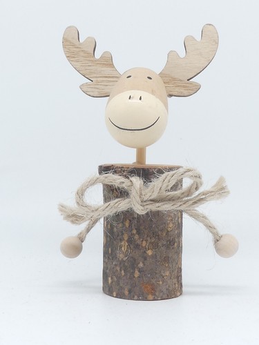 Elch holzkopf auf holzast - elch,