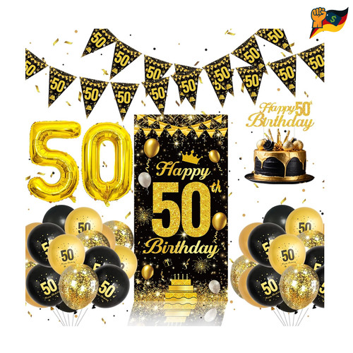 Geburtstag deko set schwarz - 50,