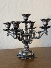 Alter fünfarmiger verzierter Kerzenleuchter Kerzenhalter Versilbert