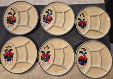 Wächtersbach Keramik Fondueteller Raclette Antipasti Blumendekor 6 Stück