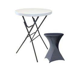 Stehtisch Bistrotisch Partytisch Ø 80 cm klappbar inkl. Husse in Anthrazit