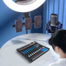 8 Kanal Audio Mixer Aufnahme Mischpult Bluetooth USB Mischer Equalizer DJ LCD