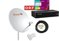 ORF Sat Antenne Anlage Spiegel Schüssel 80cm 1 Teilnehmer Receiver Kabel LNB