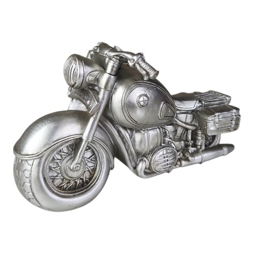 Spardose motorrad silber - spardose,