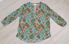 Herzensangelegenheit Bluse Seide Elasthan Grün Orange Gr.40