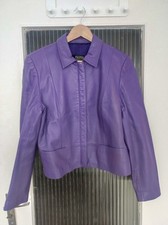 Lila Lederjacke Größe L