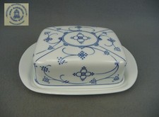 Seltene Marienbad Porzellan Butterglocke Butterdose Strohblume Indisch Blau TOP