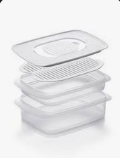 Tupperware Cool'N Fresh-Set - 700ml + 1,5 L, Gitter und Klimadeckel, Weiß Neu 