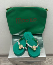 ++NEU++Mooilo Damen Sandalen  Flip Flops Skull Strass Flipis mit Clutch UVP 100€