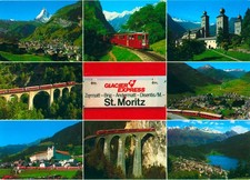 2556-Ansichtskarte Glacier Express Zermatt-St. Moritz Rhätische Bahn Schmalspur