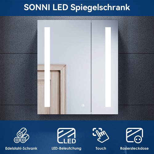 Edelstahl spiegelschrank mit - edelstahl,