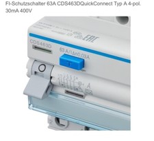 2x Hage rFI-Schutzschalter 63A CDS463DQuickConnect Typ A 4-pol. 30mA 400V