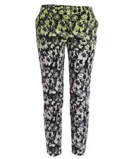 Hose Chino von H&M Gr. 36 schwarz gelb Blumen Batik Farbverlauf Baumwolle neu