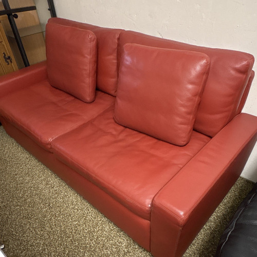 Lederset sofa rot sitzer - rot, 3-sitzer
