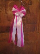  Schleife für Schultüte, Zuckertüte  - Geschenk -  Handarbeit - Pink  weiß 40 cm