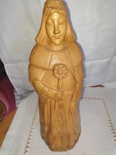 Alte heilige geschnitzte Holzfigur, Mönch aufklappbar mit Hochzeitsbecher selten