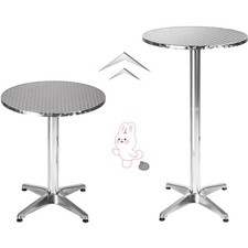 Stehtisch Bistrotisch rund Höhenverstellbar klappbar Edelstahl Alu Außen Innen