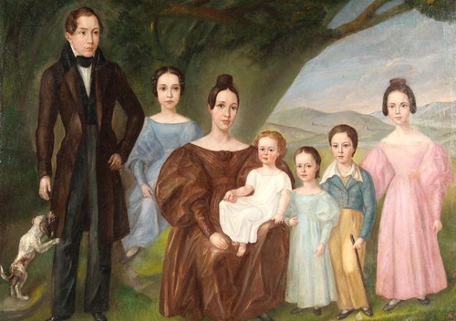 Biedermeier familienportrait - biedermeier,