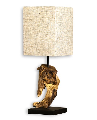 Tischleuchte massivholz lampe - tischleuchte,