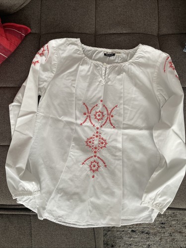 Weiße bluse mit stickereien - bluse,