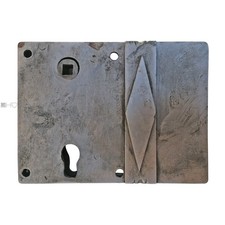 Großes Tür Kastenschloss antik alt verdeckte Falle 90/10/84