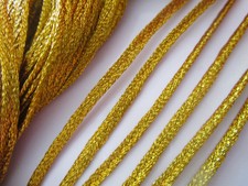 10 METER FLAT Kordel gold Borte 4mm Spitze Nähen cord