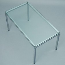 Vintage 60s Coffeetable Stahl u. Glas HBT 42 x 75 x 40 cm Florence Knoll-Ära 1.Z