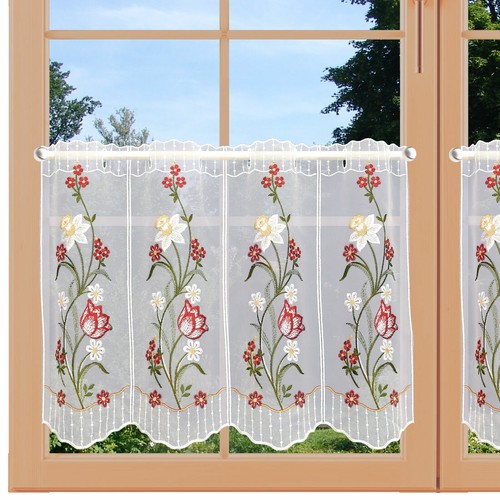 Bestickte scheibengardine - bestickte,