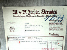 Antike Rechnung Dresden Buchdruckerei  M.&R.Zocher Büro Bedarf 12.07.1940