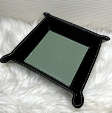 Leder Made in Italy Taschenleerer salbei mint schwarz Lederschale Ablageschale