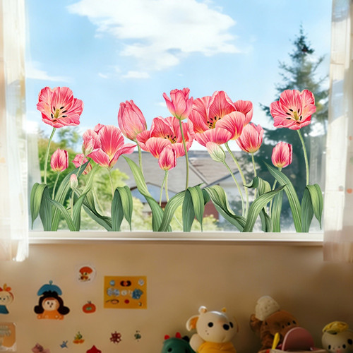 Statisch haftende rosa - , tulpe