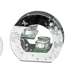 Teelichthalter mirror flowers - mirror,