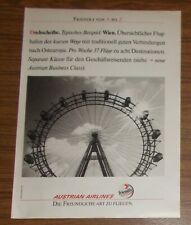 Seltene Werbung AUSTRIAN AIRLINES - Friendly von A bis Z - Drehscheibe 1988