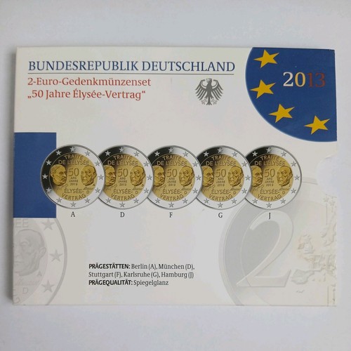 Euro gedenkmünzenset - 5x, euro,