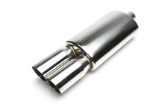 EDELSTAHL SCHALLDÄMPFER, SPORTAUSPUFF, ENDSCHALLDÄMPFER, UNIVERSAL 2x88x90mm