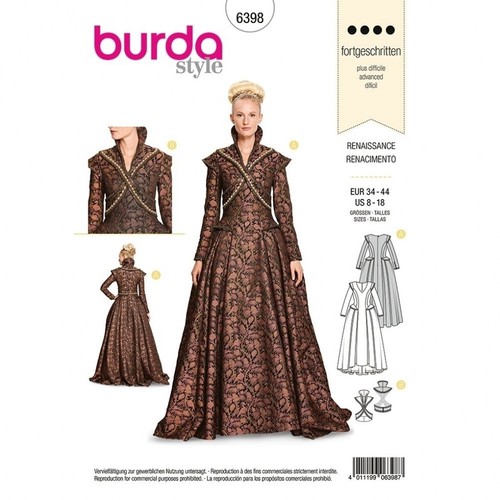 Burda schnittmuster 6398 damen - schnittmuster,