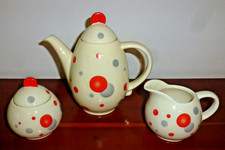 Kleine Keramik Kaffeekanne mit Milch und Zucker Bodenmarke Weekend