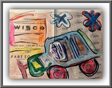 Malerei   Pop Art  Acryl/Aktie Belgien  1962 groß Expressionismus Artbrut