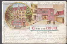 6365. Litho Erfurt Gasthof Schwarzes Ross 1899