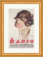 Radio Sonderausstellung Stuttgart Hoffmann Kunstdruck Plakatwelt 006 Gerahmt