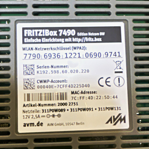 Fritz box 7490 - wlan, router