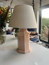 Aimbry Vintage Pfirsich Terrazzo Stil großer Lampenfuß Leinenschirm