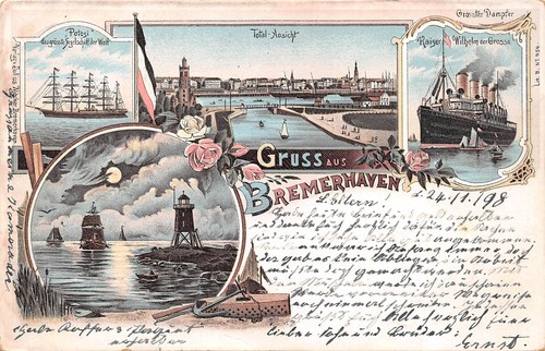 Bremerhaven litho leuchtturm - bremerhaven,