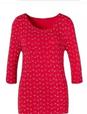 NEU * LASCANA 3/4 Arm-Shirt mit kleinem Cut-Out am Ärmelsaum * rot * 36/38