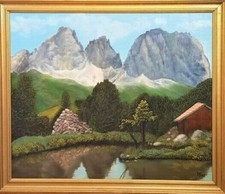Acryl gemälde dolomiten - acryl,