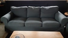 2x Couch Ikea Ektorp 3er + Hocker dunkelgrau